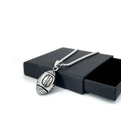 Мужские ожерелья с подвеской регби из нержавеющей стали 3d для спортивных фанатов OA9685