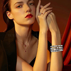 3 шт. 3 цвета 6 мм цинковый сплав круглые ожерелья-змейки для женщин&nbsp;NJEW-SC0001-66