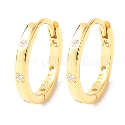 925 серьги-кольца из стерлингового серебра с микропаве и прозрачными циркониями&nbsp;EJEW-K317-04G