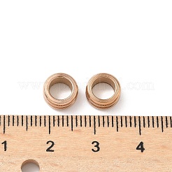 Ionenplattierung (IP) 304 Edelstahl-Rillenperlen&nbsp;LS-STAS-WH0055-04RG