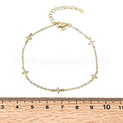 Armbänder aus Messing mit Mikropavé-Fassung und klaren Zirkonia in Sternform&nbsp;KK-CBAED06-05G