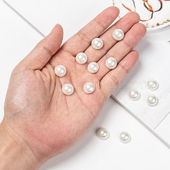 半円/ドーム片穴シェルパールビーズ  フローラルホワイト  12x6mm  穴：1mm&nbsp;BSHE-N003-12mm-HC301