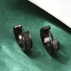 Серьги-кольца из нержавеющей стали 304 с полировкой&nbsp;EJEW-M106-01E-EB