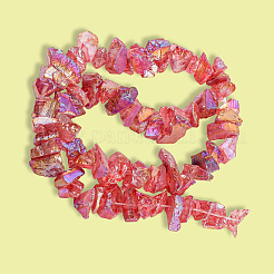 1 нить гальванизированных бусин из натурального кварца&nbsp;G-PA0001-18B