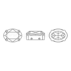 プレシオサ® マキシマ クリスタル 縫い付けカップ  マルチ連リンク  チェコクリスタル  真鍮製爪付き台座付き  719 36 406 楕円  ゴールドカラー  クリスタル00030個  8x6mm&nbsp;X-PRC-SB8-00030-G