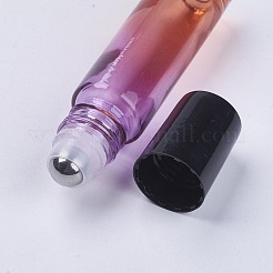 10mlガラスグラデーションカラーエッセンシャルオイルの空のローラーボールボトル  PPプラスチックキャップ付き  カラフル  8.55x2cm  容量：10ml（0.34液量オンス）&nbsp;X-MRMJ-WH0011-B03-10ml