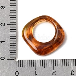 透明樹脂ペンダント  菱形  チャーム  サドルブラウン  23x24x5mm  穴：13mm&nbsp;LS-FIND-H021-02A