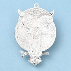 亜鉛合金チャーム  ラインストーン付き  フクロウ  ルビー  57.5x37.5x12mm  穴：2.2mm&nbsp;ALRI-Q364-01S-01