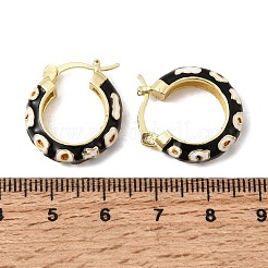 Creolen aus Messing mit Emaille und Blumenmuster&nbsp;EJEW-G471-08G
