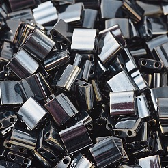 MIYUKIティラビーズ  日本製シードビーズ  2穴  （TL464)ライトガンメタル  5x5x1.9mm  穴：0.8mm  約5900個/500g&nbsp;SEED-MY05-TL0464