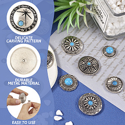 11 style plat rond alliage émail pièce rivets à visser&nbsp;FIND-TA0003-97
