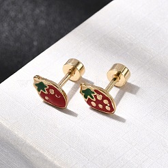 Серьги-гвоздики из нержавеющей стали 304&nbsp;EJEW-F396-02B-G