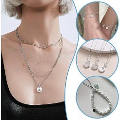 2 шт. 925 плоских круглых полых подвески из стерлингового серебра с соединительными кольцами&nbsp;STER-PH0002-83A