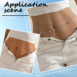 2 комплект 2-х цветных железных цепочек на талию&nbsp;AJEW-GF0011-04