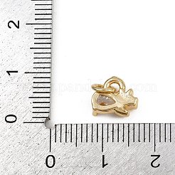 Подвески в виде слона из латунного микропаве из кубического циркония&nbsp;KK-D409-41G-A