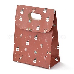 Patrón temático de navidad rectángulo bolsas de papel kraft flip&nbsp;CARB-L008-02S-01