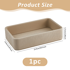 PUレザージュエリーディスプレイトレイ  長方形  小麦  24.4x14.9x5.7cm&nbsp;AJEW-WH0485-59A