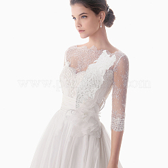 Кружевные аппликации с вышивкой из полиэстера DIY-FG0003-90A