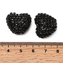 Сверкающие акриловые бусины в форме сердца с украшением из страз&nbsp;OACR-NH0001-02A-08