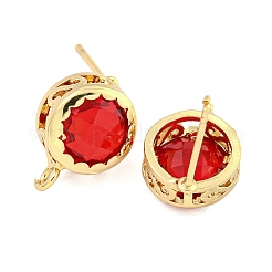 Фурнитура для сережек-гвоздиков из басового стекла KK-S387-01G-03