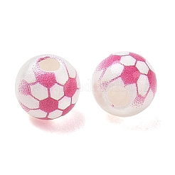 Cuentas de plástico ABS estampadas con motivos deportivos&nbsp;PL-CBA1C22-07