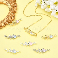 18 Stück 6 Farben Legierung & Glas Schmetterling Verbindungsstück Charms&nbsp;FIND-YW0011-89