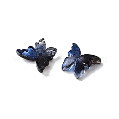 ガラスビーズ  蝶  ツートン  ブラック  12x13.5x3.5mm  穴：1.2mm&nbsp;LS-GLAA-D303-06E