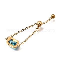 Verstellbare Kettenringe aus Edelstahl 304 mit Zirkonia-Besatz&nbsp;RJEW-P189-02C-G