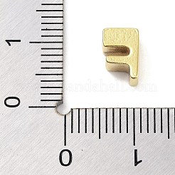 304ステンレスペンダント  24KGP本金メッキ  文字F  8x5.5x4mm  穴：1.6mm&nbsp;STAS-S137-01G-F