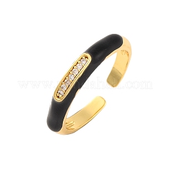 Открытые манжеты из латуни с микропаве и прозрачным фианитом RJEW-U009-18G