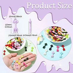 ベーキングペイントアクリルパーツ  フォークチャーム  ミックスカラー  23x10mm  穴：2mm&nbsp;MACR-CJC0016-10