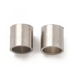 変色しない304ステンレススチールビーズ  大穴ビーズ  コラム  ステンレス鋼色  6x6mm  穴：5mm&nbsp;STAS-P320-10B-P