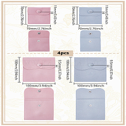 4 шт. 4 стиля квадратных бархатных шкатулок для украшений с кнопкой&nbsp;TP-LP0001-03