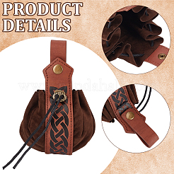 2 cartera vikinga de piel sintética semicircular de 2 colores&nbsp;AJEW-CL0003-65
