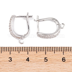 Ohrring-Beschläge aus Messing mit Zirkonia in Rack-Beschichtung&nbsp;KK-S374-04P-03