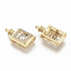 Латунные микропаве прозрачные подвески с фианитом&nbsp;ZIRC-T011-17G-NF