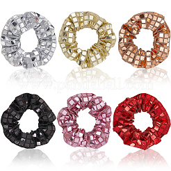 6 шт. 6-х цветные эластичные аксессуары для волос из полиэстера&nbsp;AJEW-CN0003-81