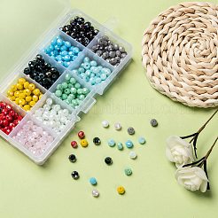 10 цветные гальванические стеклянные бусины EGLA-X0006-01E-6mm