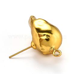 Серьги-гвоздики с натуральным жемчугом в стиле барокко KK-G398-10G