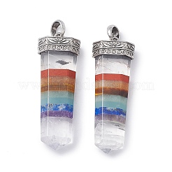 Grandi pendenti a punta di pietre preziose miste di 7 chakra&nbsp;G-P491-09AS