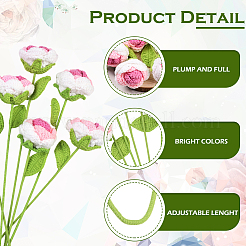 6шт. вязаный крючком полиэстеровый искусственный цветок&nbsp;AJEW-SC0031-27