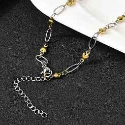 Ожерелья из нержавеющей стали 304 в форме сердца для женщин NJEW-A046-02B-GP