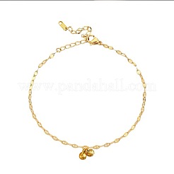 201 браслеты на ногу с подвесками в виде двойного круглого шарика из нержавеющей стали для женщин&nbsp;FS-WGE7FBE-01