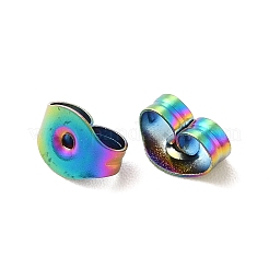 イオンプレーティング(IP) 304 ステンレススチール フリクションイヤーナット  虹色  6x4.5x3mm  穴：1mm&nbsp;STAS-F203-04MC