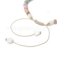 Женские плетеные браслеты из натуральных пресноводных ракушек и смешанных драгоценных камней BJEW-JB12717