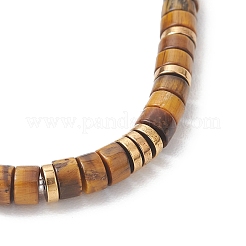 Эластичный браслет из натуральных бусин тигрового глаза для женщин&nbsp;BJEW-JB13215-03