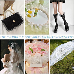 Плиссированная кружевная лента из органзы OCOR-WH0097-42C