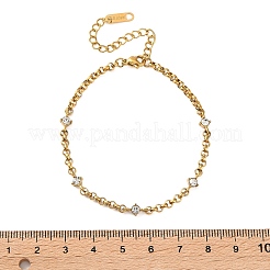 Gliederarmbänder aus 304er Edelstahl mit Zirkonia&nbsp;SA-CBA8C9C-04A-G