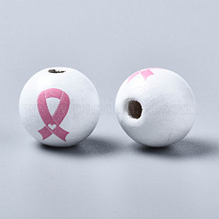 Расписные европейские бусины из натурального дерева WOOD-S057-057