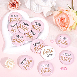 12 stücke weißblech & kunststoff braut abzeichen für hochzeit party braut dusche dekoration&nbsp;AJEW-SC0032-08B